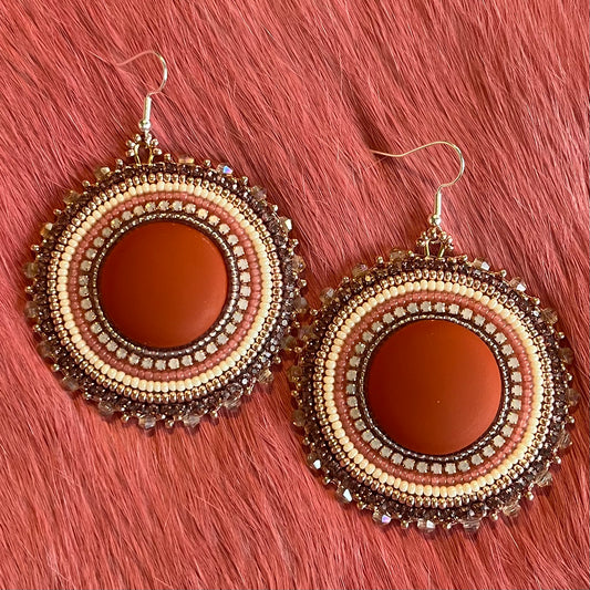 Rose Gold Flat Stitch Earrings