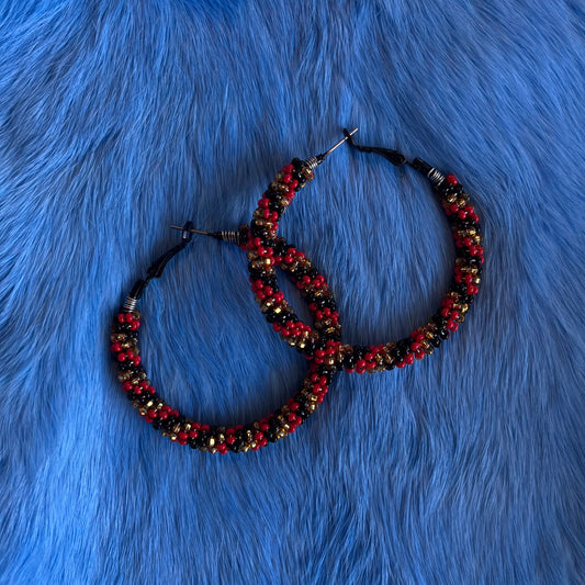 Red, Black And Gold Hoops