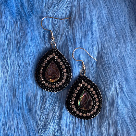 Small Abalone Flat Stitch Earrings