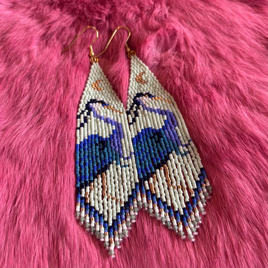 Mint Herron  Fringe Earrings