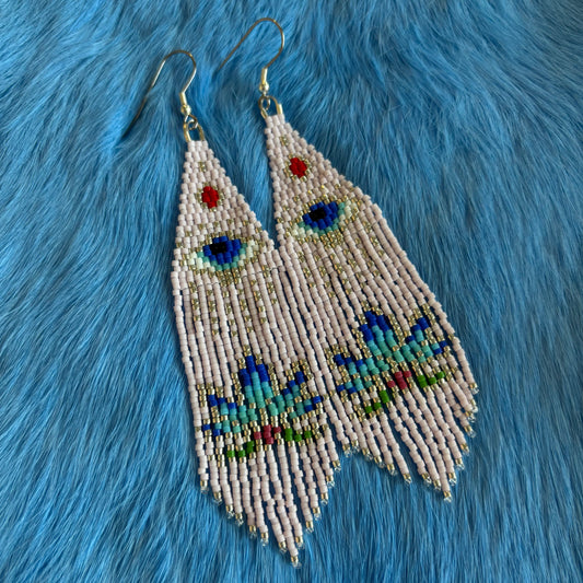 Pink Third Eye Fringe Earrings