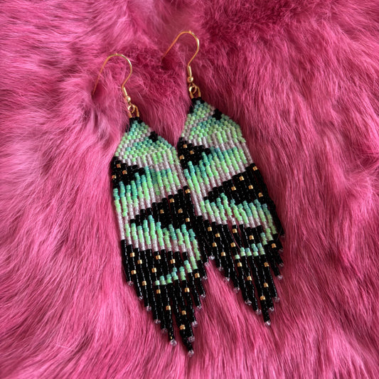 Aurora Borealis Fringe Earrings