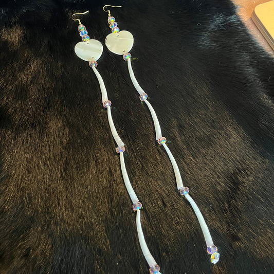 Pink Dentalium Earrings