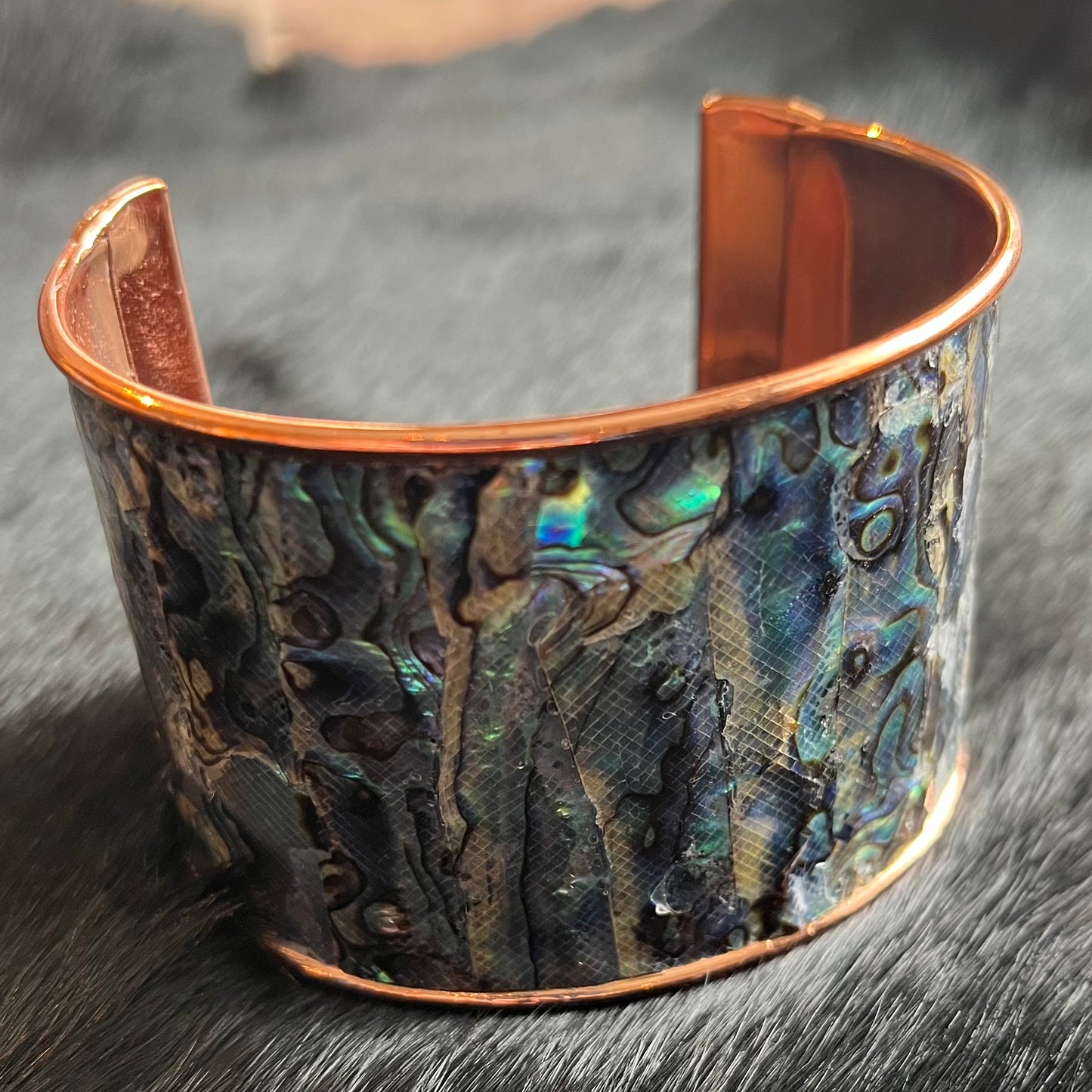 Large Copper Abalone Cuff