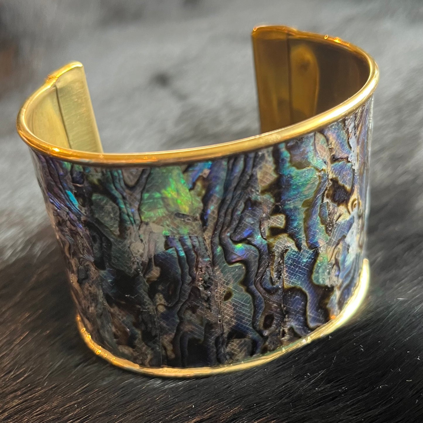 Large Gold Abalone Cuff