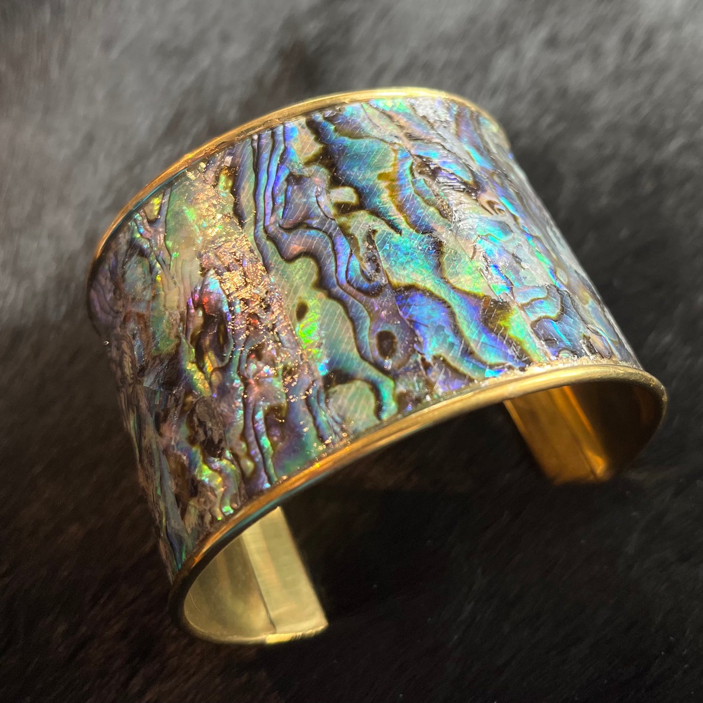 Large Gold Abalone Cuff