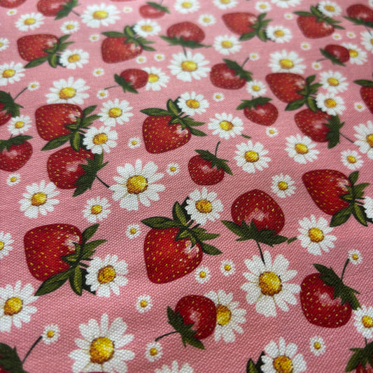 Pink Strawberry Cotton Fabric