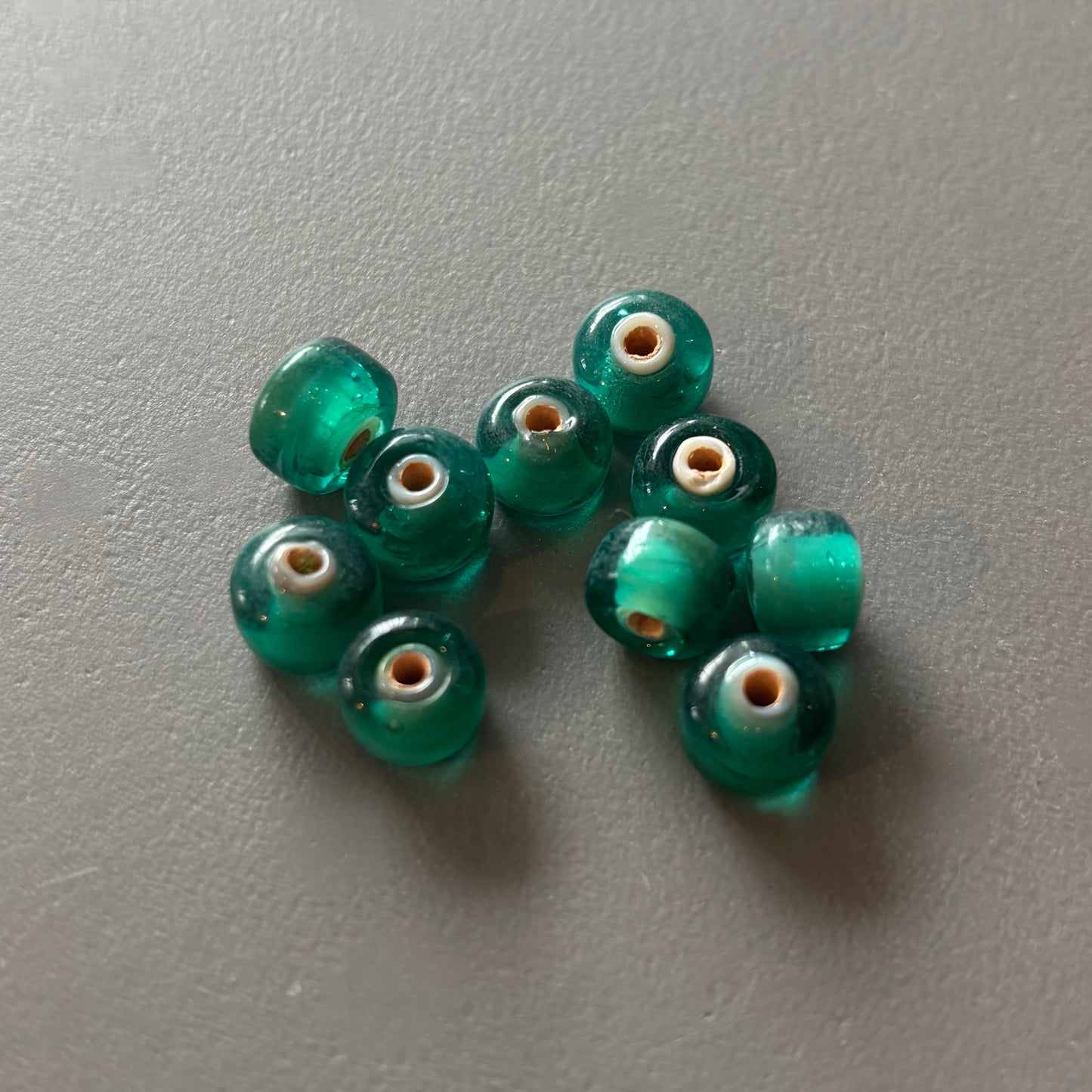 Red White Heart Beads