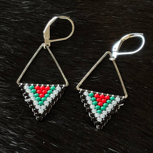 Free Palestine Beaded Drop Earrings