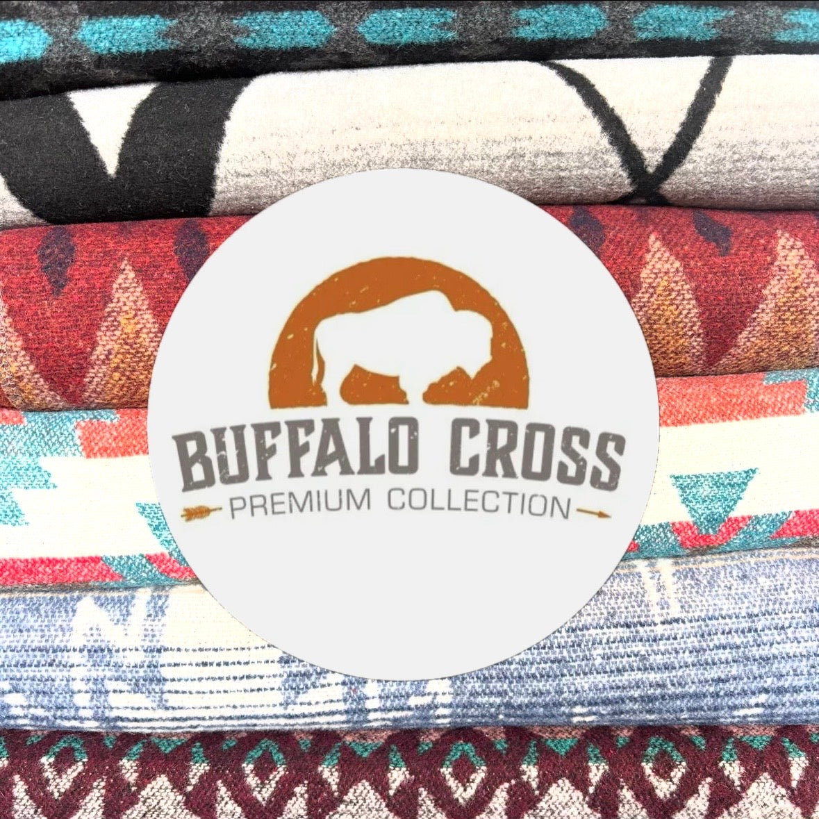 Buffalo Cross Throw Blankets