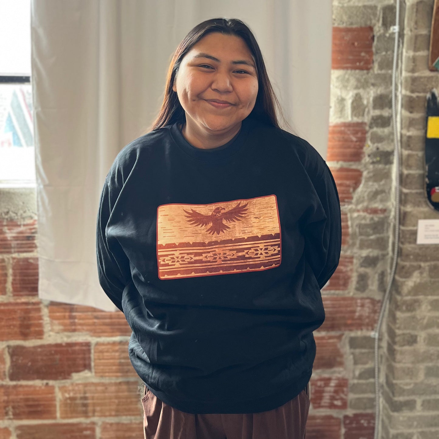 Etched Birch Bark Miigizi Crewneck