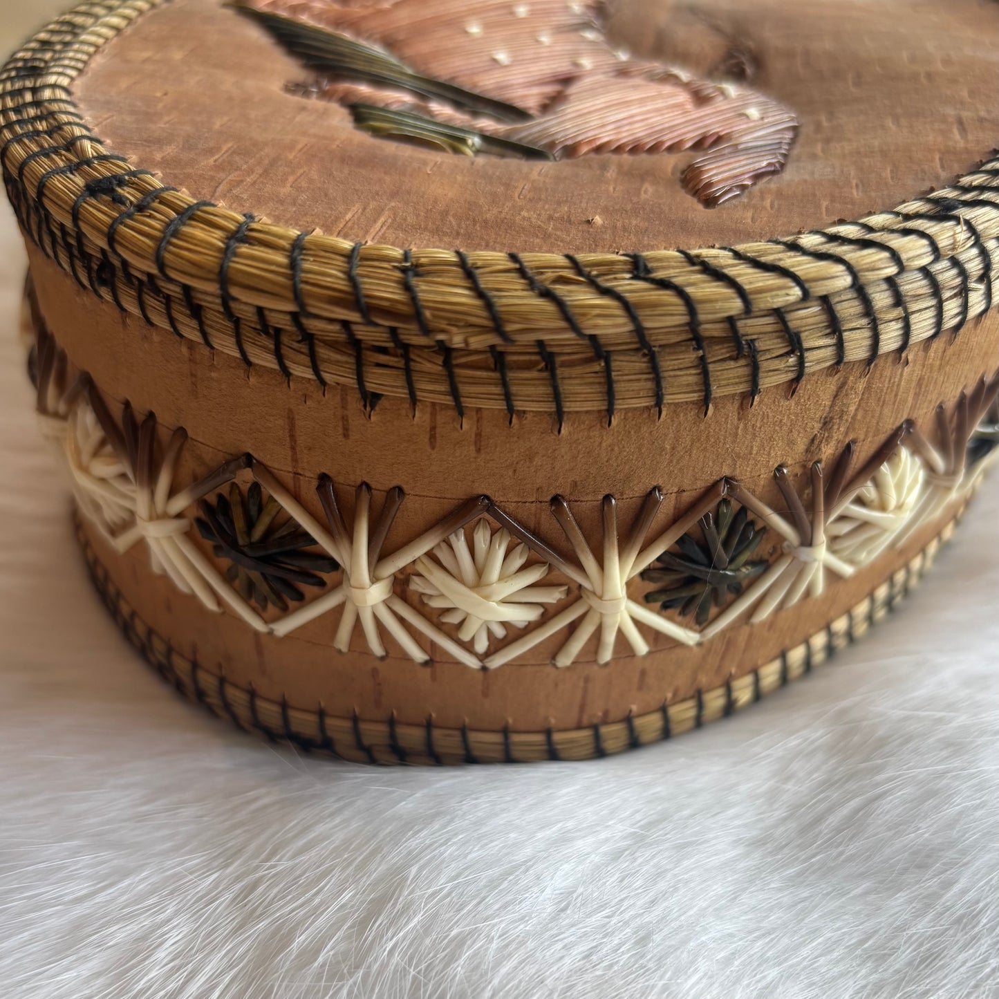 Deer | Porcupine Quill & Birch Bark Basket