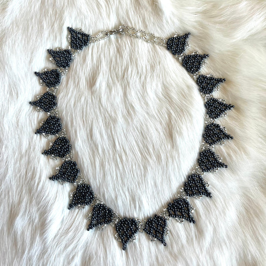 Silver and Hematite Necklace