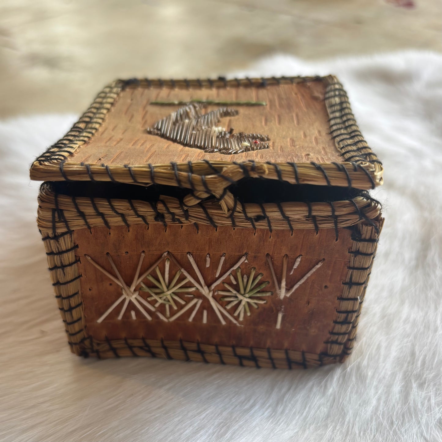 Bear | Porcupine Quill & Birch Bark Basket