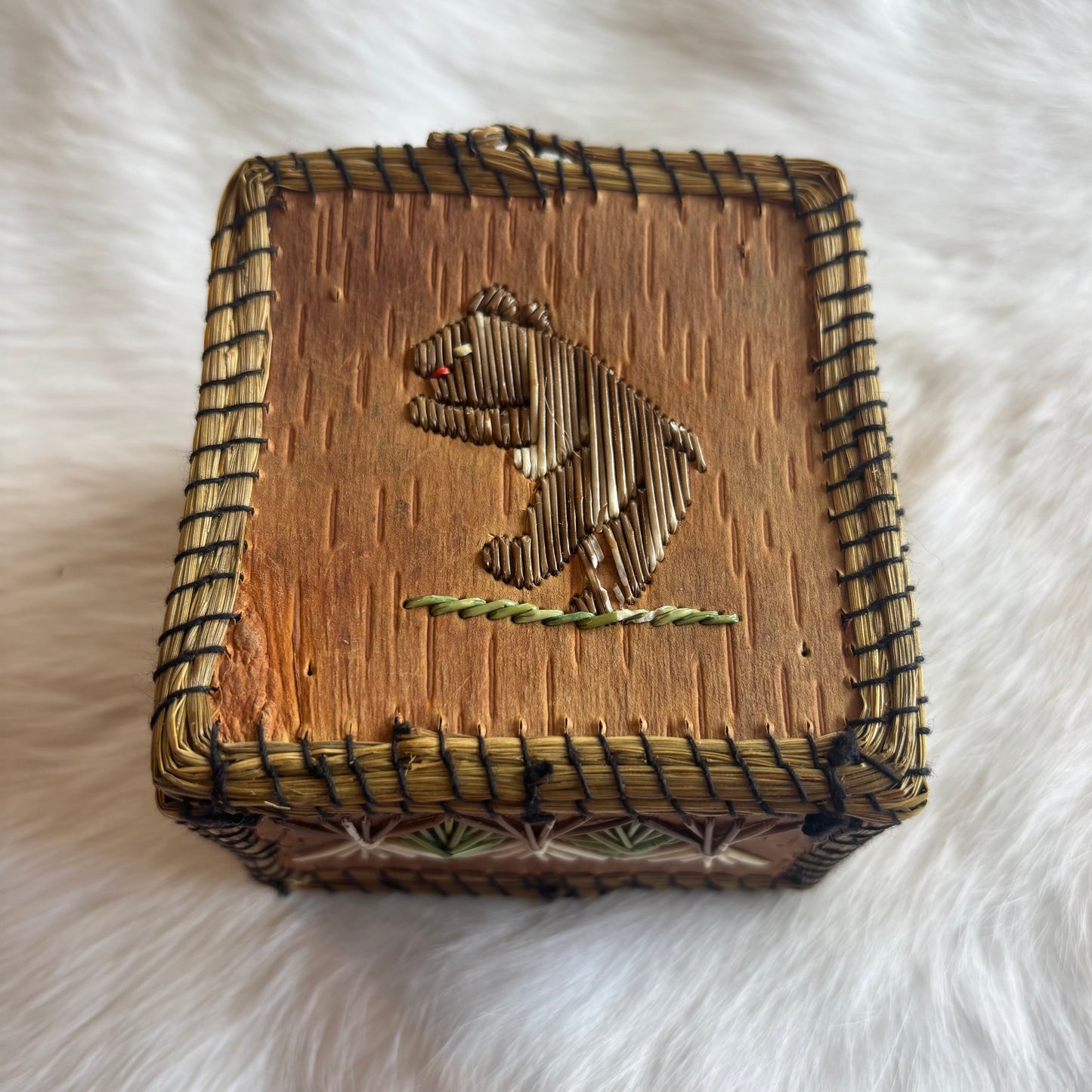 Bear | Porcupine Quill & Birch Bark Basket