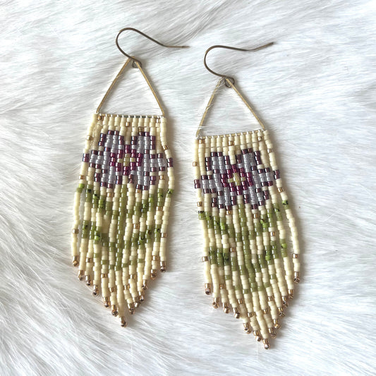 Triangle Flower Earrings