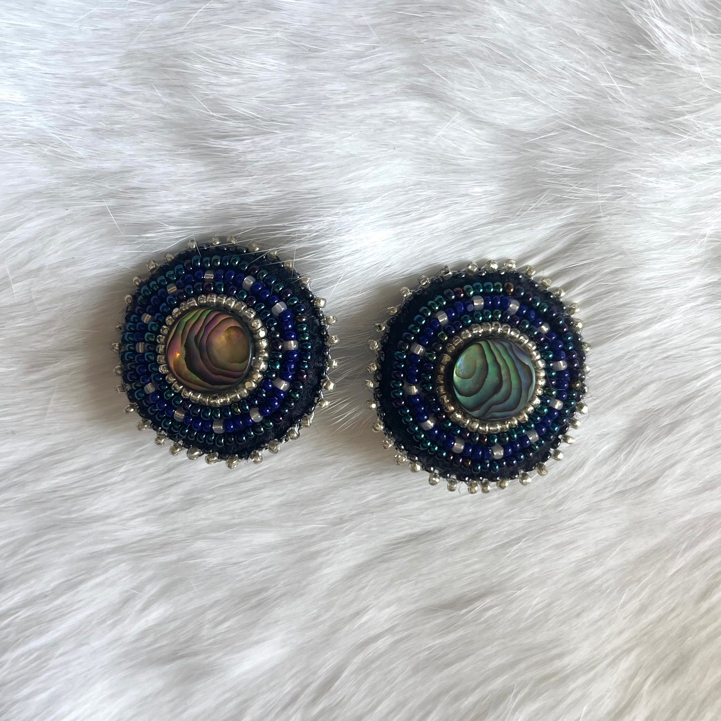 Abalone Center Flat Stitch Studs