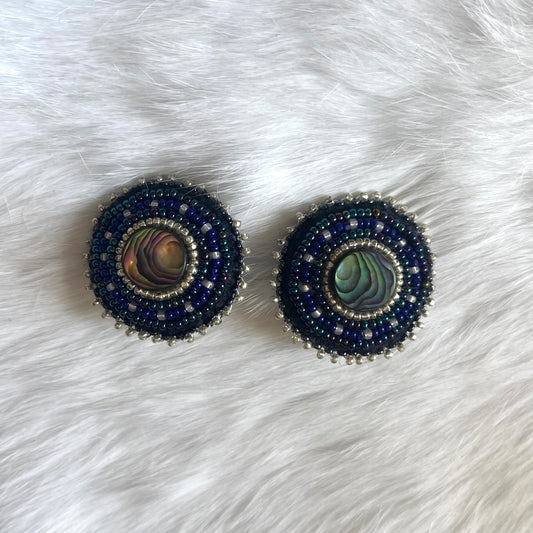 Abalone Center Flat Stitch Studs