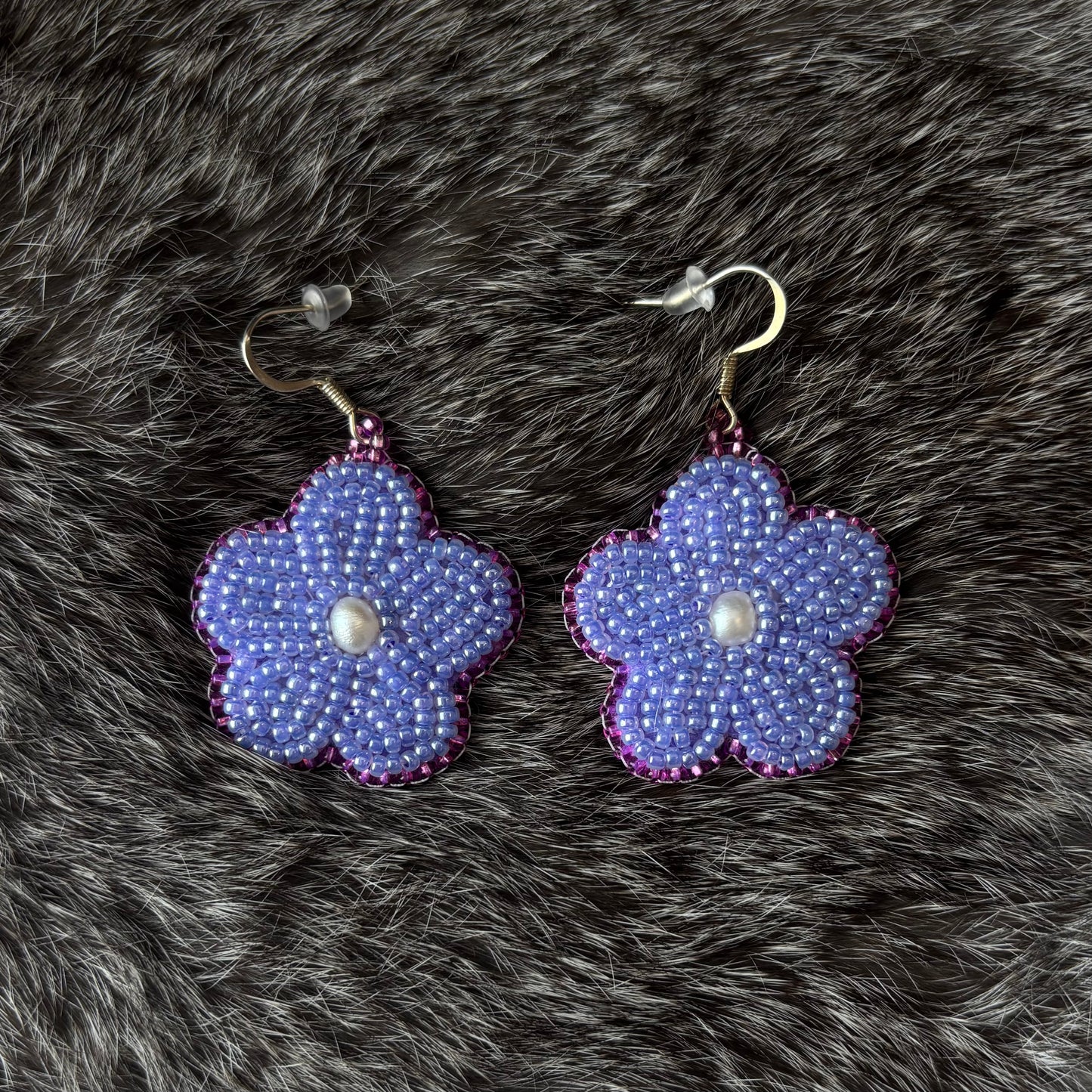 Purple Flower with Pearl