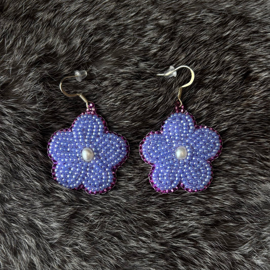Purple Flower with Pearl