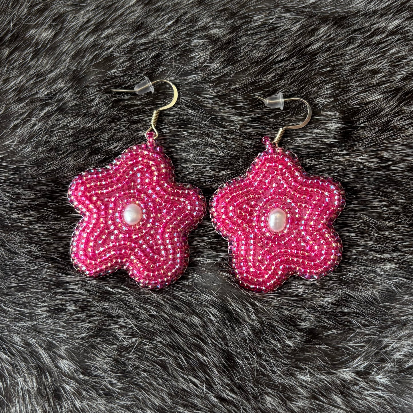 Pink Flower with Pearl