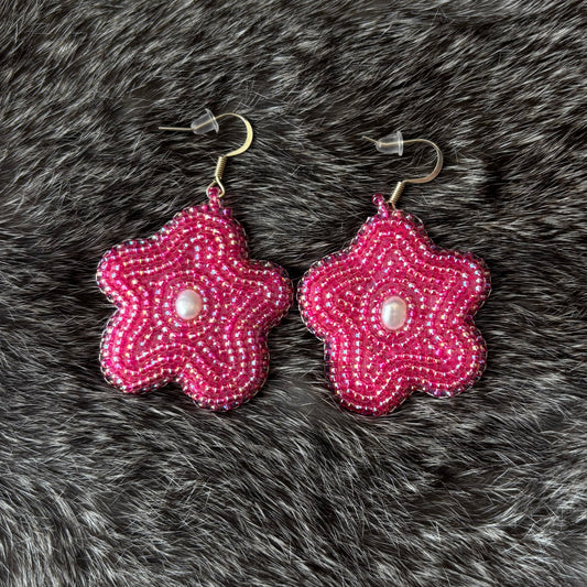 Pink Flower with Pearl