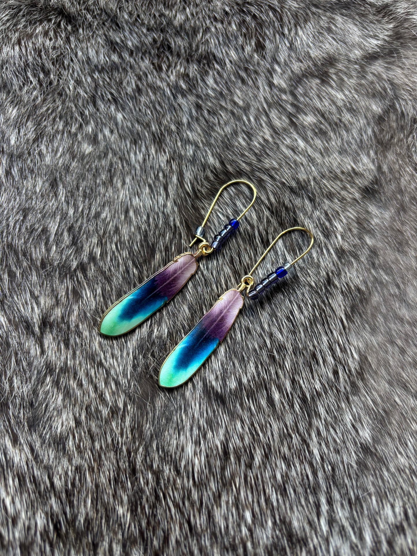 Feather Dangle Earrings- Assorted Colours