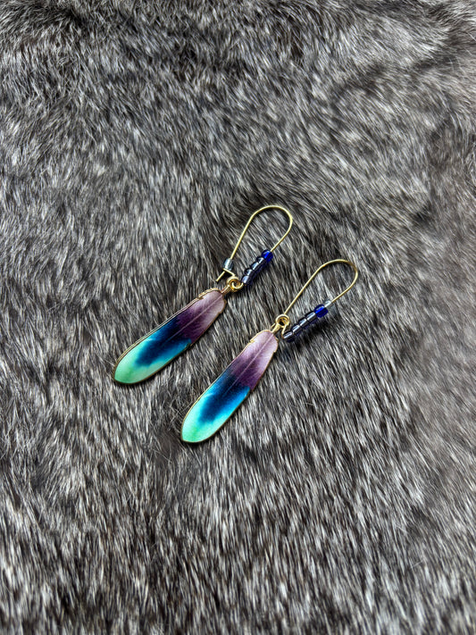 Feather Dangle Earrings- Assorted Colours