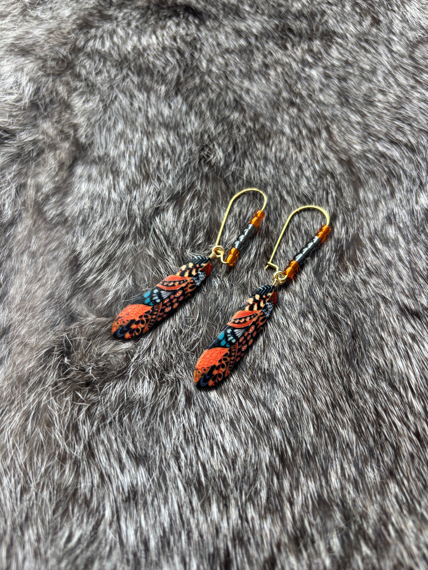 Feather Dangle Earrings- Assorted Colours