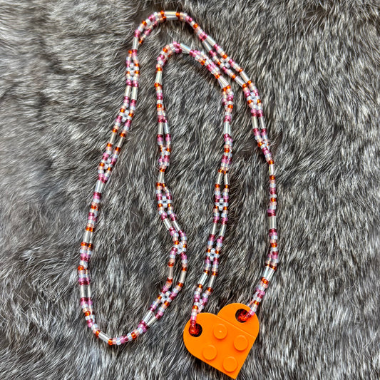 Lego Heart Beaded Necklaces