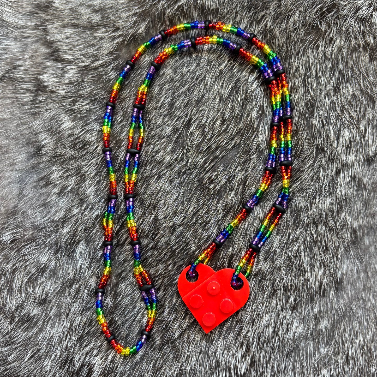 Lego Heart Beaded Necklaces