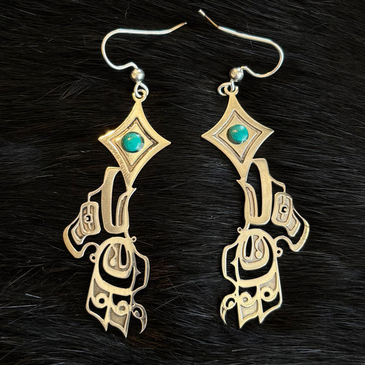 "Raven Steals Light" Silver Dangle Earrings - Gina Mae Schubert