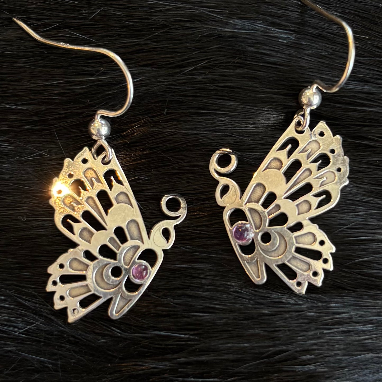 Butterfly Silver Dangle Earrings - Gina Mae Schubert