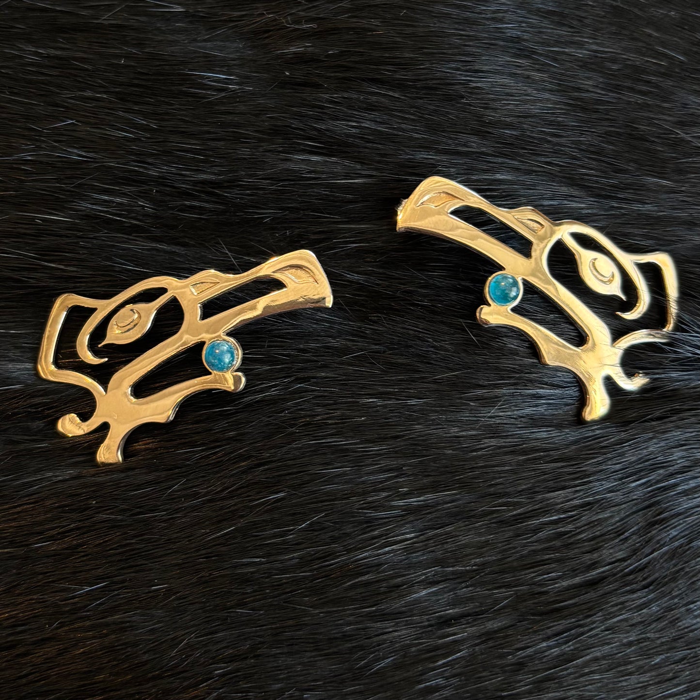 "Eagle" Silver Earrings with Blue Garnet- Gina Mae Schubert
