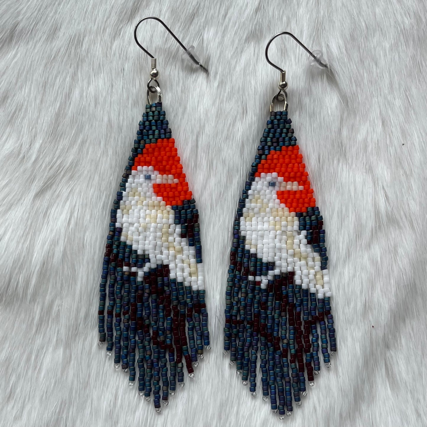 Albino Raven Fringe Earrings