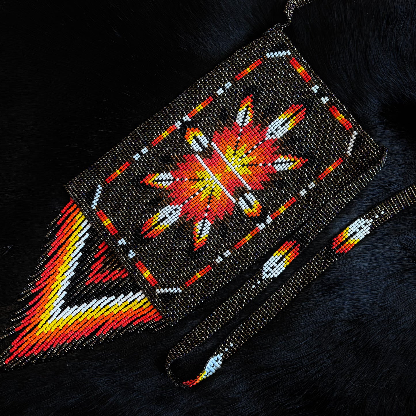 Loom Weave Cross Body Bag with Fringe