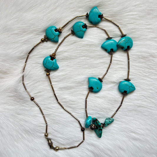 Turquoise Bear Necklace