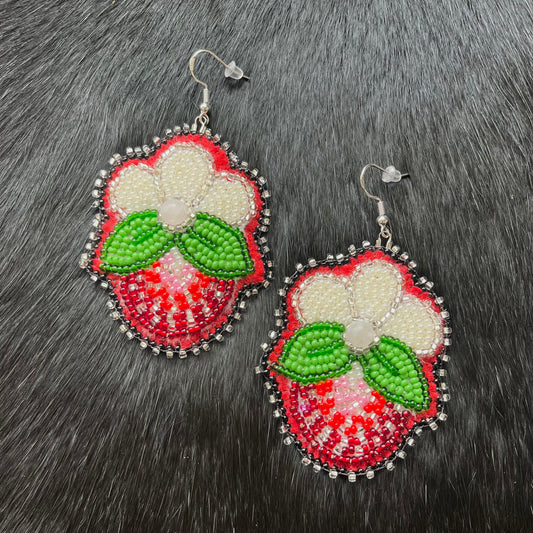 Large Strawberry Floral Earrings- Assorted