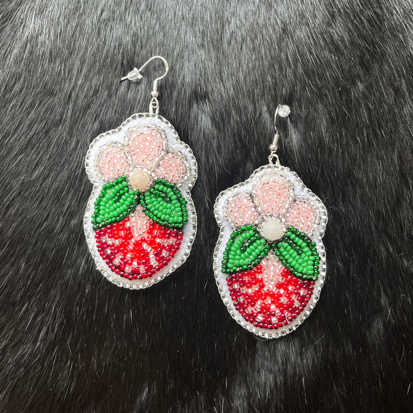 Large Strawberry Floral Earrings- Assorted