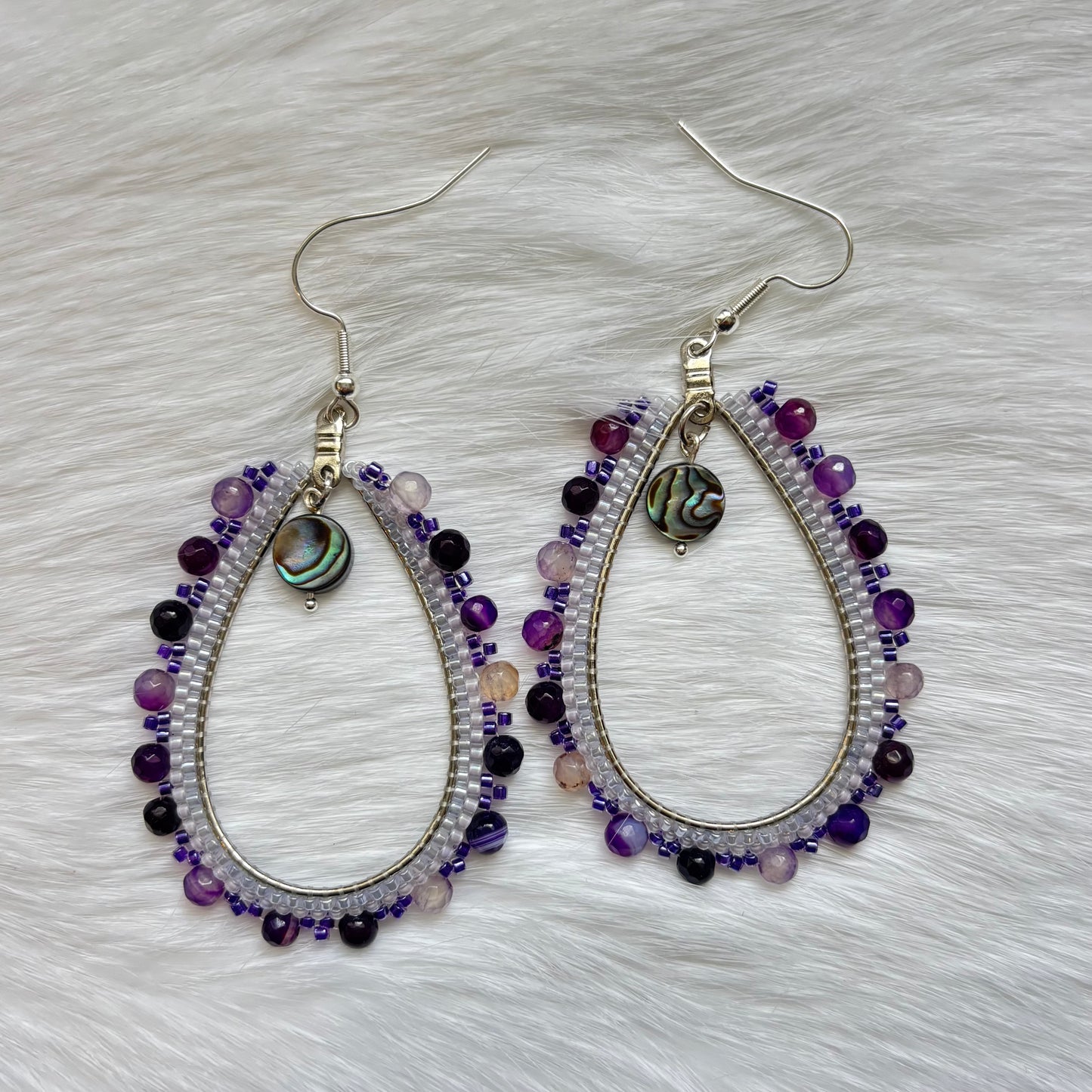 Purple and Abalone Hoops