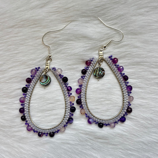 Purple and Abalone Hoops