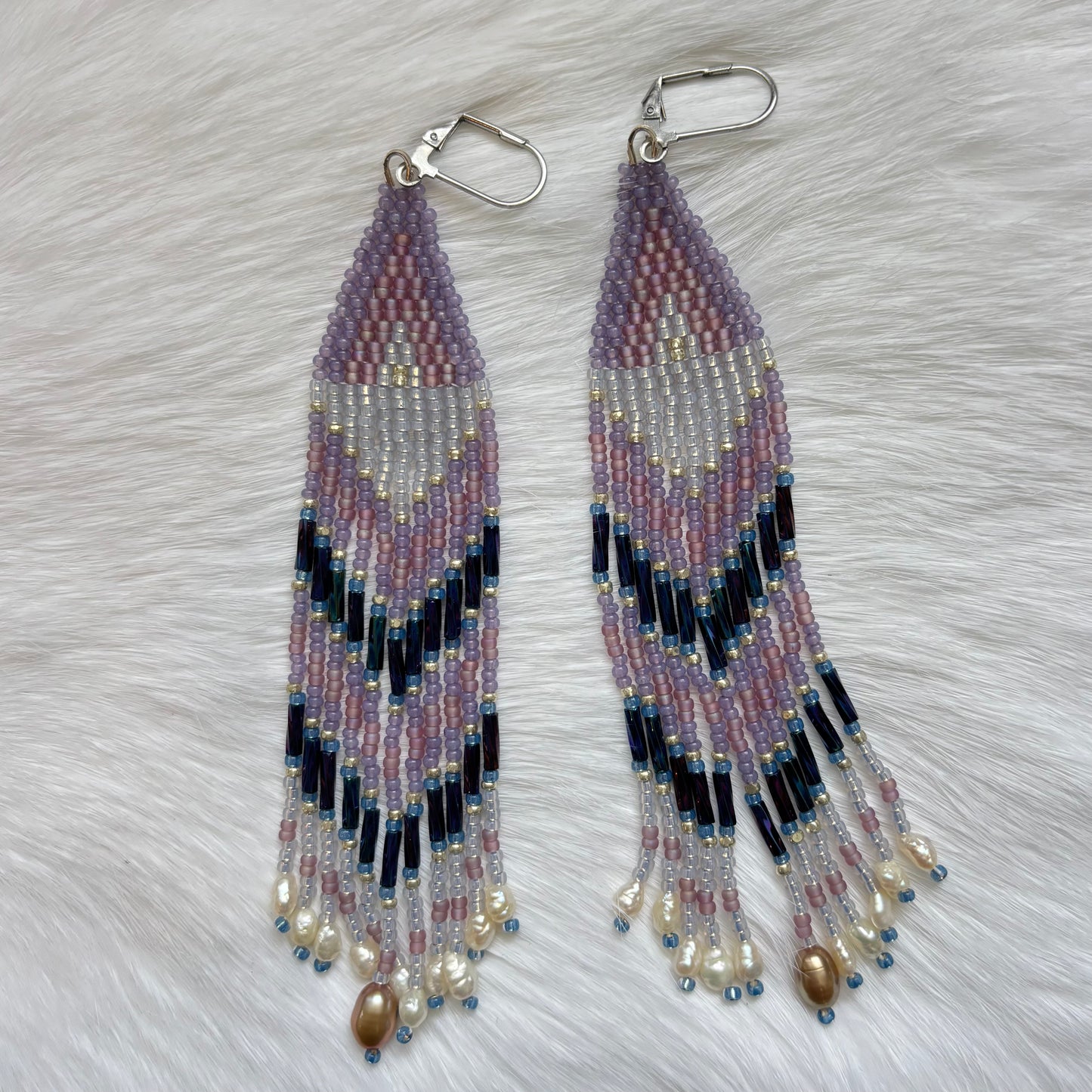 Purple Fringe Earrings