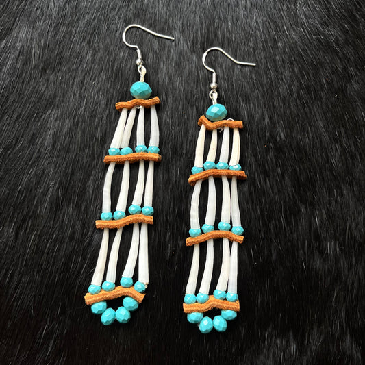 Dentalium Dripple Drop Earrings