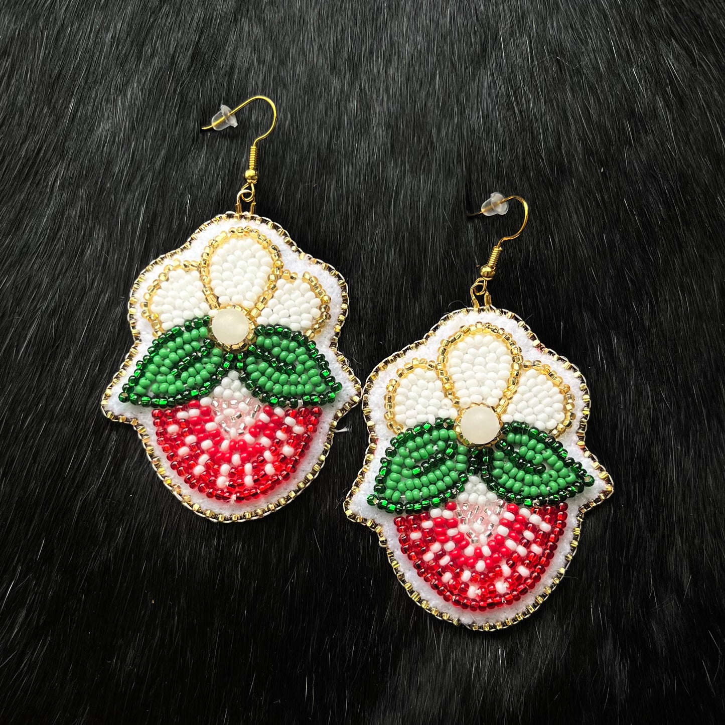 Large Strawberry Floral Earrings- Assorted