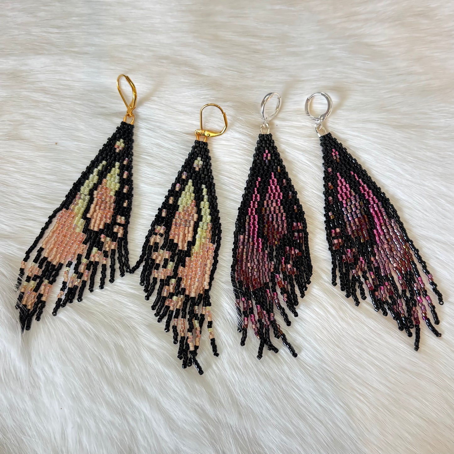 Butterfly Wing Fringe Earrings