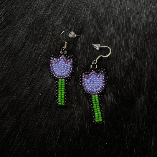 Purple Tulip Earrings
