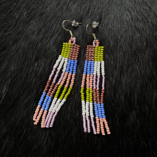 Multi-Colour Checker Earrings