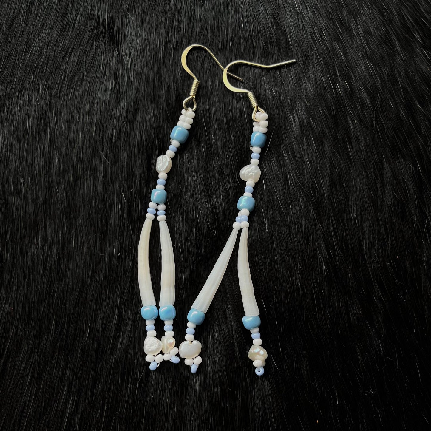 White Dentalium Earring
