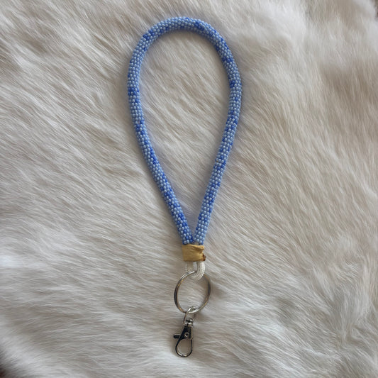 Periwinkle Bead Soup Wristlet Lanyard