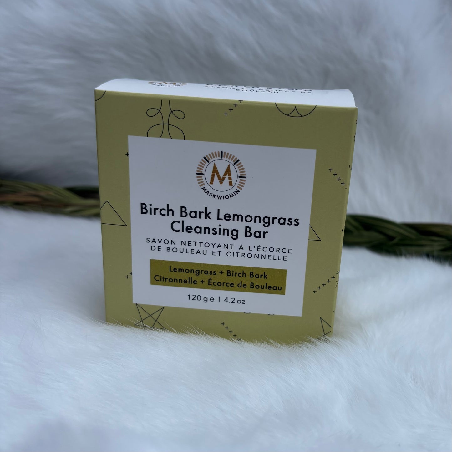 Birch Bark Lemongrass Cleansing Bar 120g- Maskwiomin